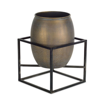 Pot With Stand (2 Set) 6.25" X 9"H Metal (74589Ds)