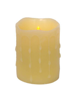 Led Wax Dripping Pillar Candle - (Bundle Of 8) (38600)