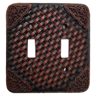 Tooled Resin Weaver Switchplate - Double Switch - Pack of 4 (WD8005-DS-OC)