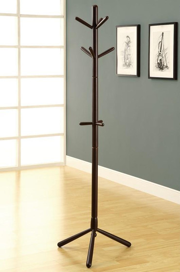 Coat Rack - 69"H - Cappuccino Wood Contemporary Style (I 2004)