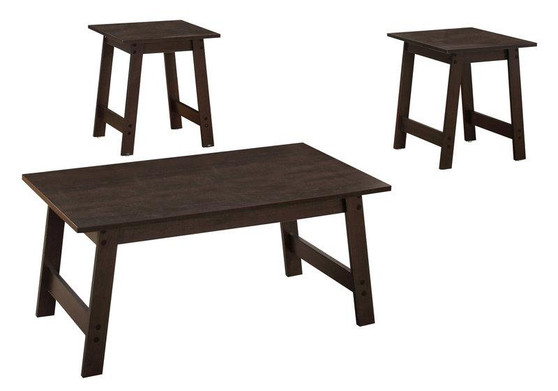 Table Set - 3 Piece Set - Cappuccino (I 7930P)