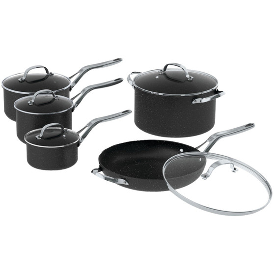 The Rock(Tm) By Starfrit(R) 10-Piece Cookware Set With Stainless Steel Handles (SRFT060319)