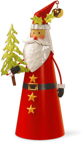 12" Red Wire Santa Holding Tree-Pack 1/16-Reshippable Inner Box (Pack Of 2) (MZC-974)