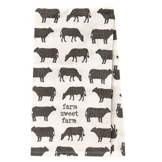 Farm Sweet Farm Cow Dish Towel G107131 By CWI Gifts