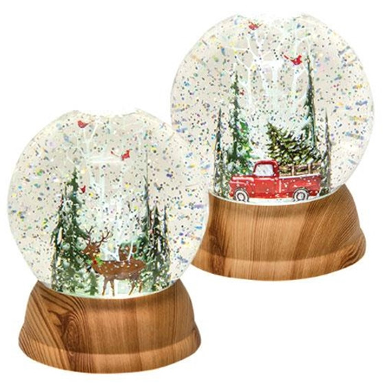 *Lighted Winter Scene Water Globe 2 Asstd. (Pack Of 2) G2535320 By CWI Gifts