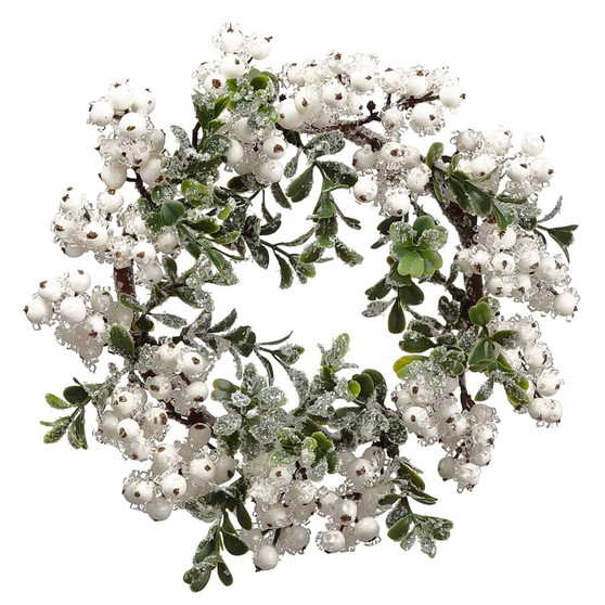 10" Iced Berry/Boxwood Wreath Cream (Pack Of 4) XBW117-CR