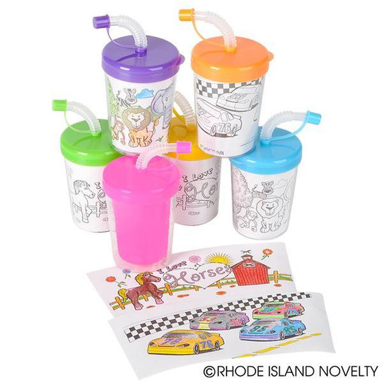 (CRCOLSI) 8 Oz Coloring Sippy Cup
