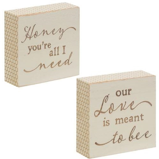 Meant To Bee Engraved Block - 2 Assorted (Pack Of 2)