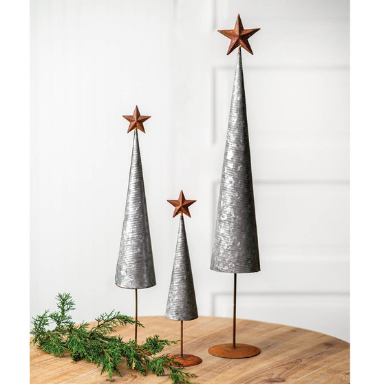 (Set Of 3) Cone Shaped Trees