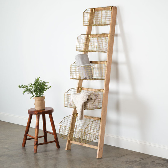 Leaning Ladder Wall Storage