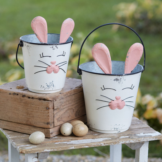 (Set Of 2) Bunny Buckets