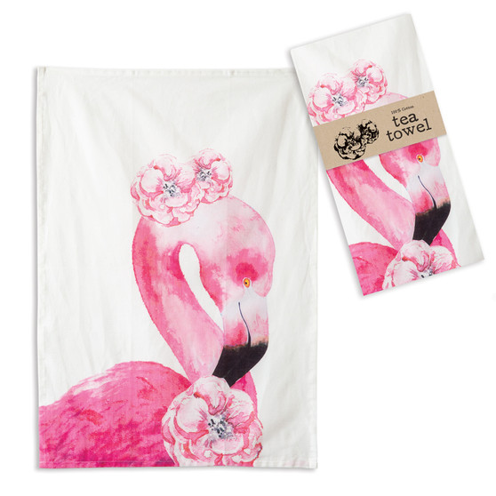 Flamingo Tea Towel (Box Of 4)