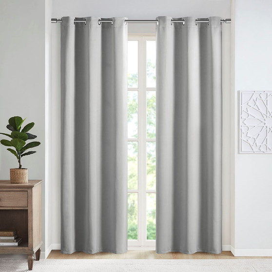 Taren Solid Blackout Triple Weave Grommet Top Curtain Panel Pair SS40-0149
