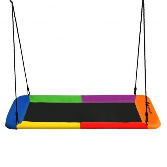 60" Platform Tree Swing Outdoor With 2 Hanging Straps-Multicolor (OP70630CL)