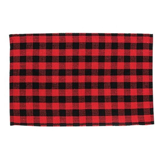 Red Buffalo Check Door Mat 36X24 G200031 By CWI Gifts