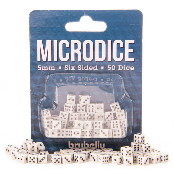 5Mm Microdice, White With Black, 50-Pack GDIC-3101