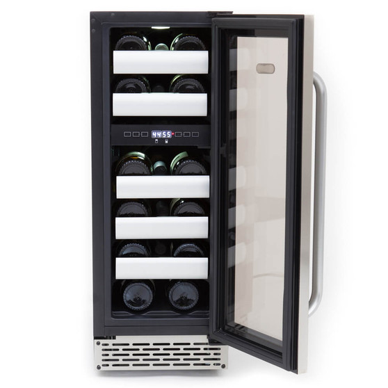 BWR-171DS Elite 17 Bottle Seamless Stainless Steel Door Dual Zone Built-In Wine Refrigerator