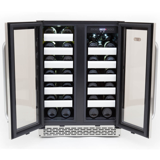 BWR-401DS Elite 40 Bottle Seamless Stainless Steel Door Dual Zone Built-In Wine Refrigerator