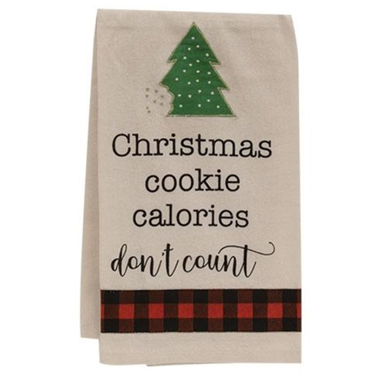 CWI Christmas Cookie Calories Don'T Count Dish Towel "G54048"
