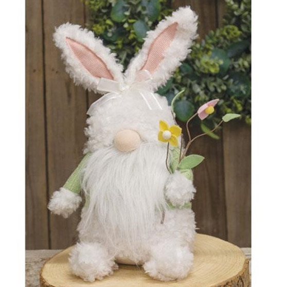 CWI Sitting Bunny Gnome With Flowers "GADC2880"