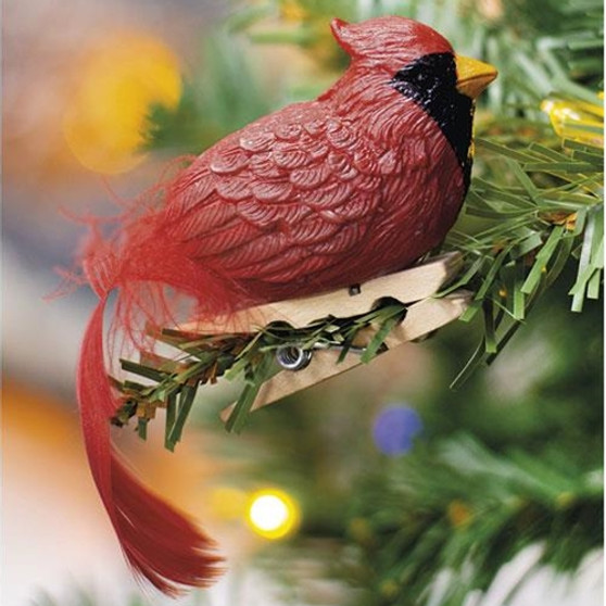 Resin Cardinal Clip Ornament G35477 By CWI Gifts