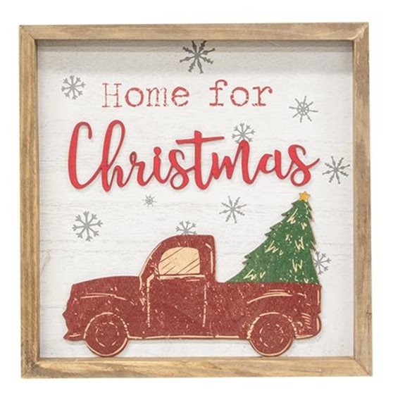 Home For Christmas Distressed Wooden Frame Sign G35519