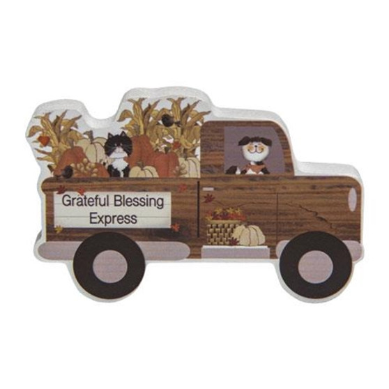 Grateful Blessing Express Chunky Wood Truck Sitter G35566