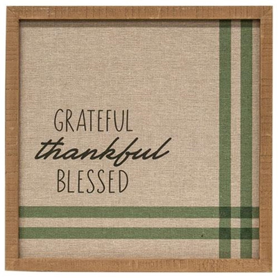 Grateful Thankful Blessed Feed Sack Frame G65183