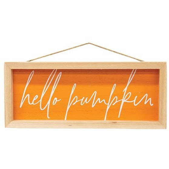 Hello Pumpkin Inset Framed Sign G91037