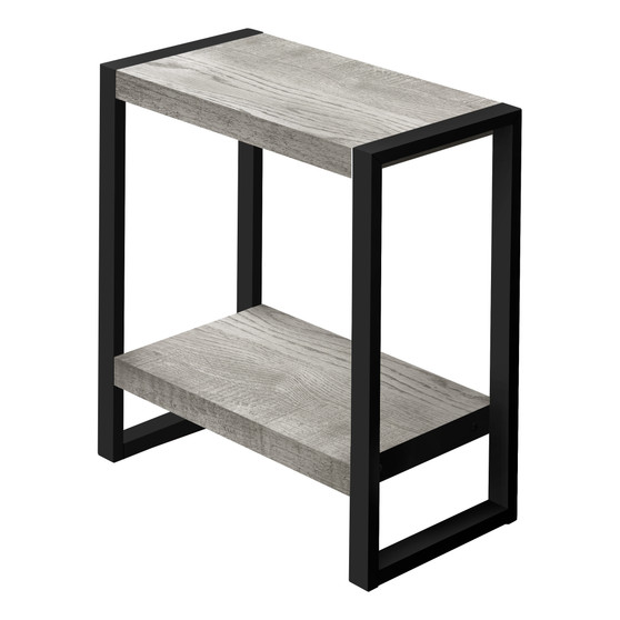 Accent Table - Grey Reclaimed Wood-Look - Black Metal (I 2857)