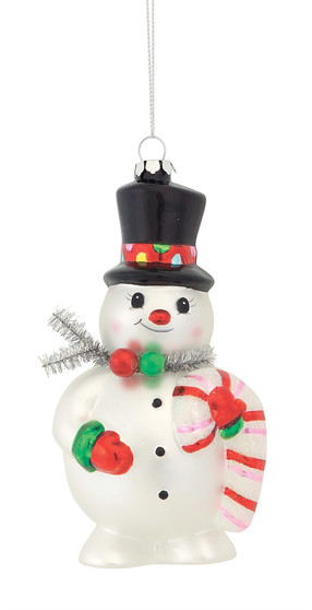Snowman Ornament (Set Of 12) 6"H Glass 57405DS