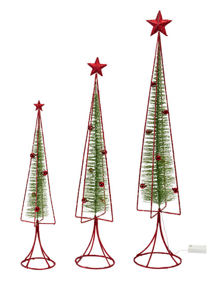 Tree (Set Of 3) 25"H, 30.5"H, 36"H Plastic 81433DS