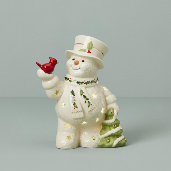 Happy Holly Days Snowman Lit Figurine (879209)