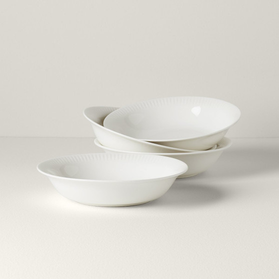 Profile White Porcelain 4-Piece Pasta Bowl Set (891169)