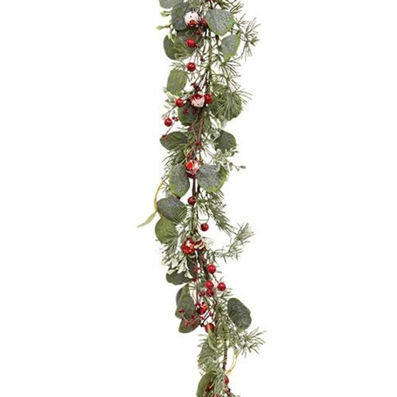 Snowy Holiday Red Berry & Bell Garland FT28031