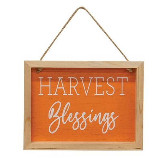 Harvest Blessings Sign With Jute Hanger G91047