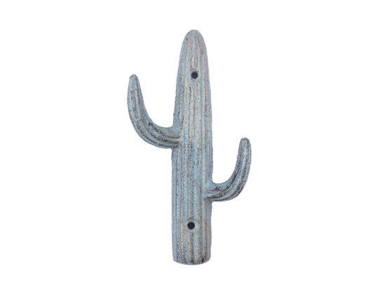 Antique Bronze Cast Iron Cactus Decorative Metal Wall Hooks 7" k-0971-bronze