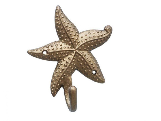Antique Brass Starfish Hook 5" WH-0119-AN
