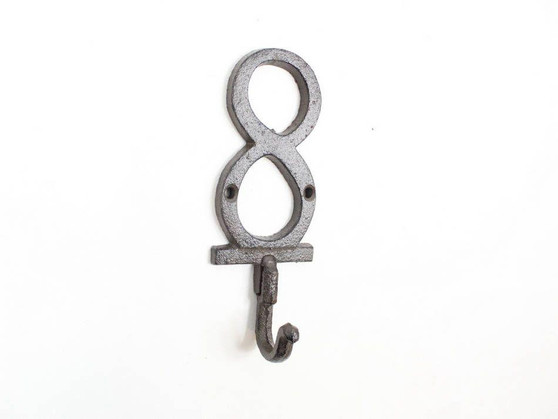 Cast Iron Number 8 Wall Hook 6" K-9055-8-Cast-Iron