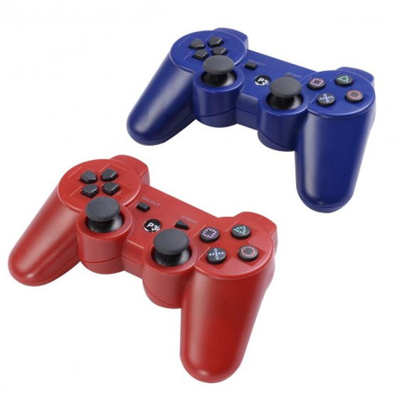 Lot 2 Wireless Controller For Sony Ps3 Red Blue Play Station 3 (EP20720)