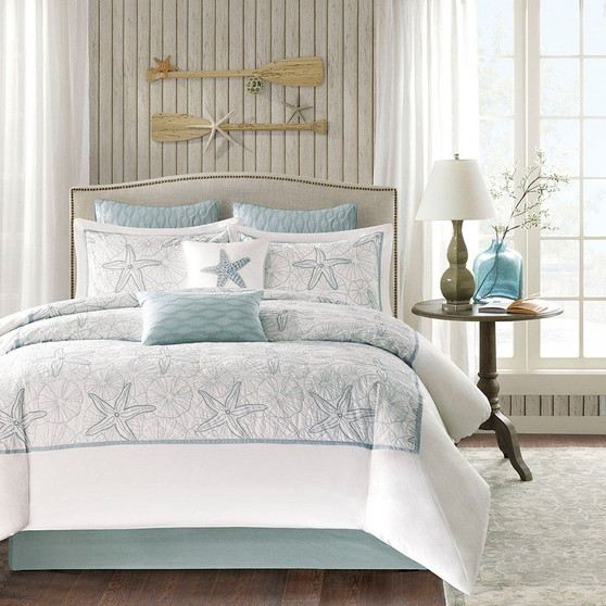 100% Cotton Printed Comforter Bedding Set W/ Embroidery - Full HH10-1222