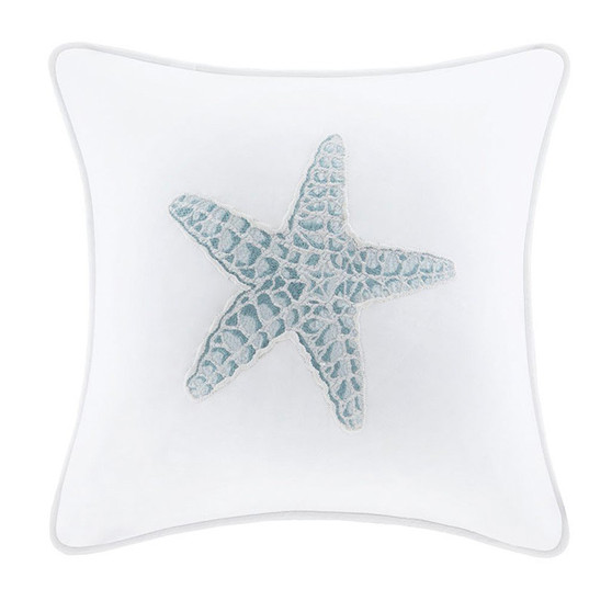 100% Cotton Square Pillow W/ Embroidery - White HH30-1229A