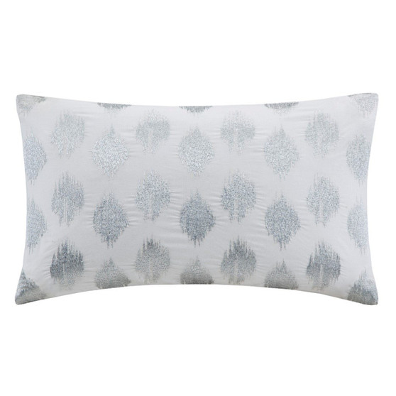 100% Cotton Dec Pillow W/ Embroidery - Silver II30-211