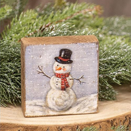 Snowman Distressed Block G110087 By CWI Gifts