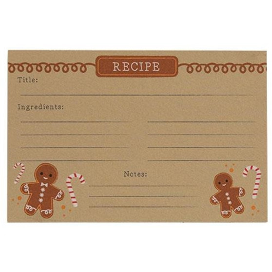 Gingerbread Man Recipe Cards (Pack Of 24) G55043