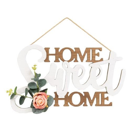 Home Sweet Home Cutout Floral Accent Hanging Sign G91077