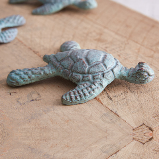 Decorative Verdigris Sea Turtle (Pack Of 4) 370638