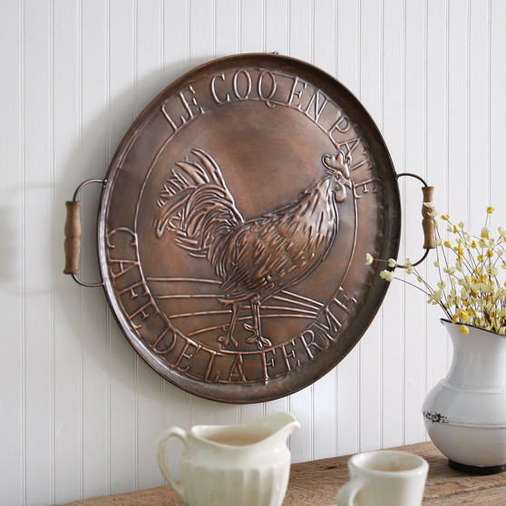 Copper Wall Hanging Rooster Tray 370728