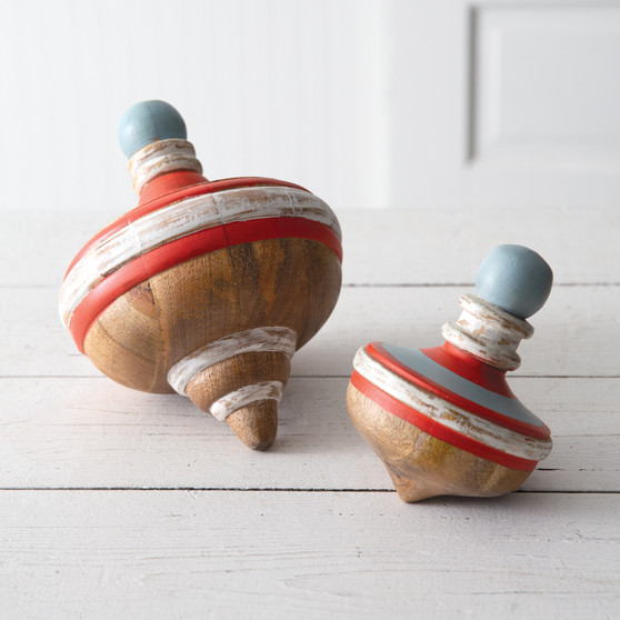 Set Of Two Decorative Wood Tops 510585