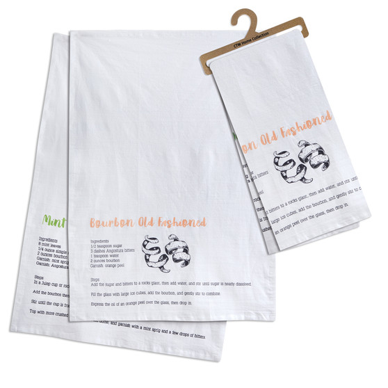 Set Of Two Cocktail Recipes Tea Towels 780338